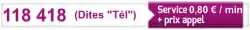 Appeler le 118 418 dites TEL